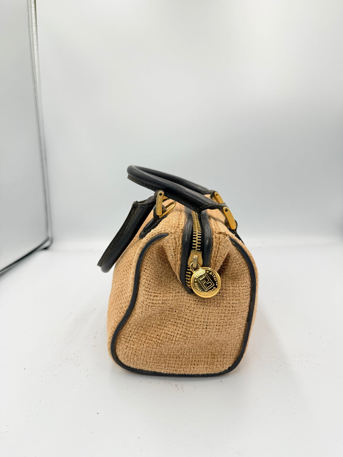 Fendi Raffia Mini Boston Bag