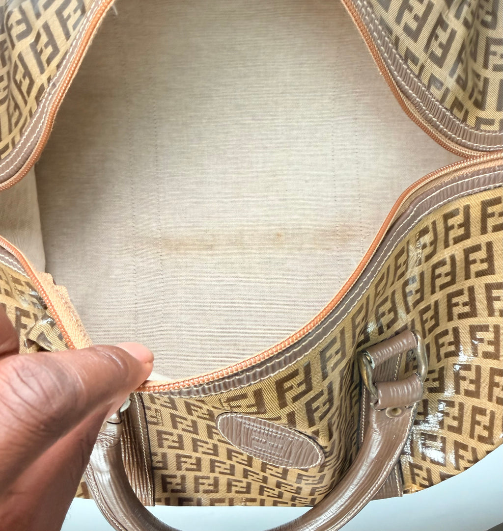 Fendi Coated Canvas Boston Bag