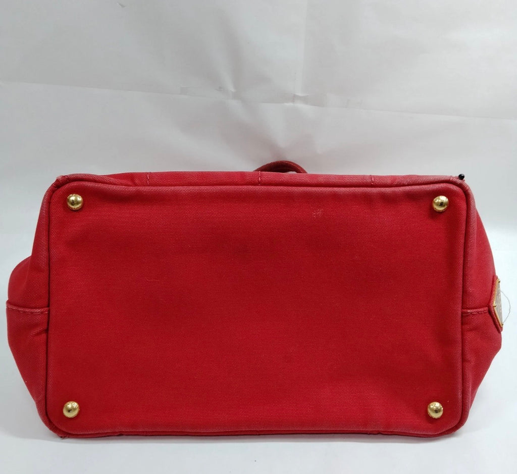 Prada Canapa Canvas Tote – Red