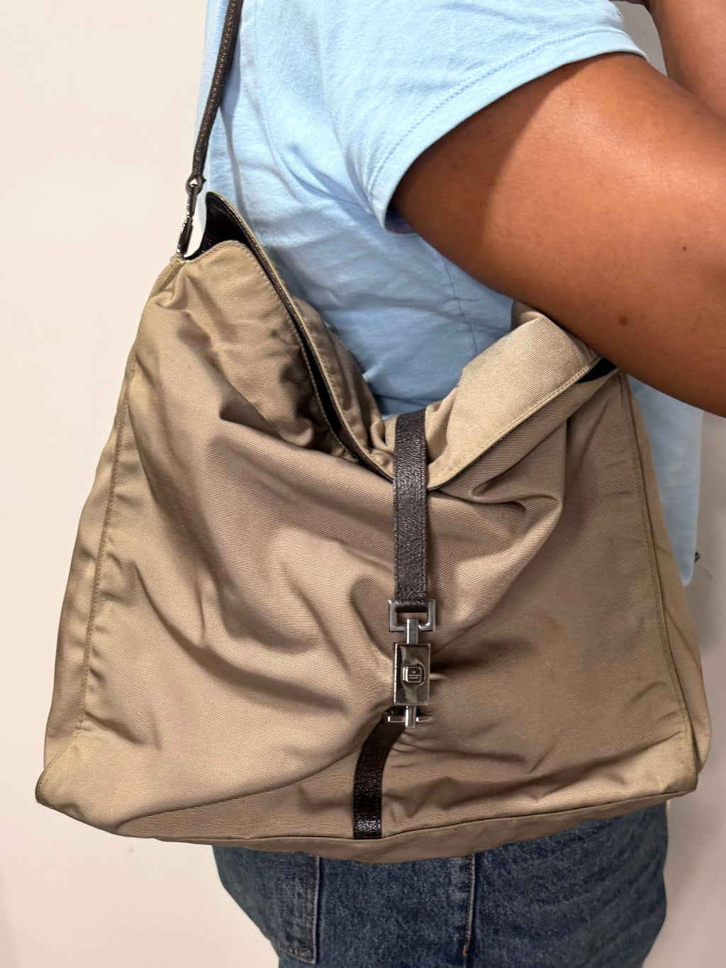 Gucci Jackie Canvas Hobo Shoulder Bag