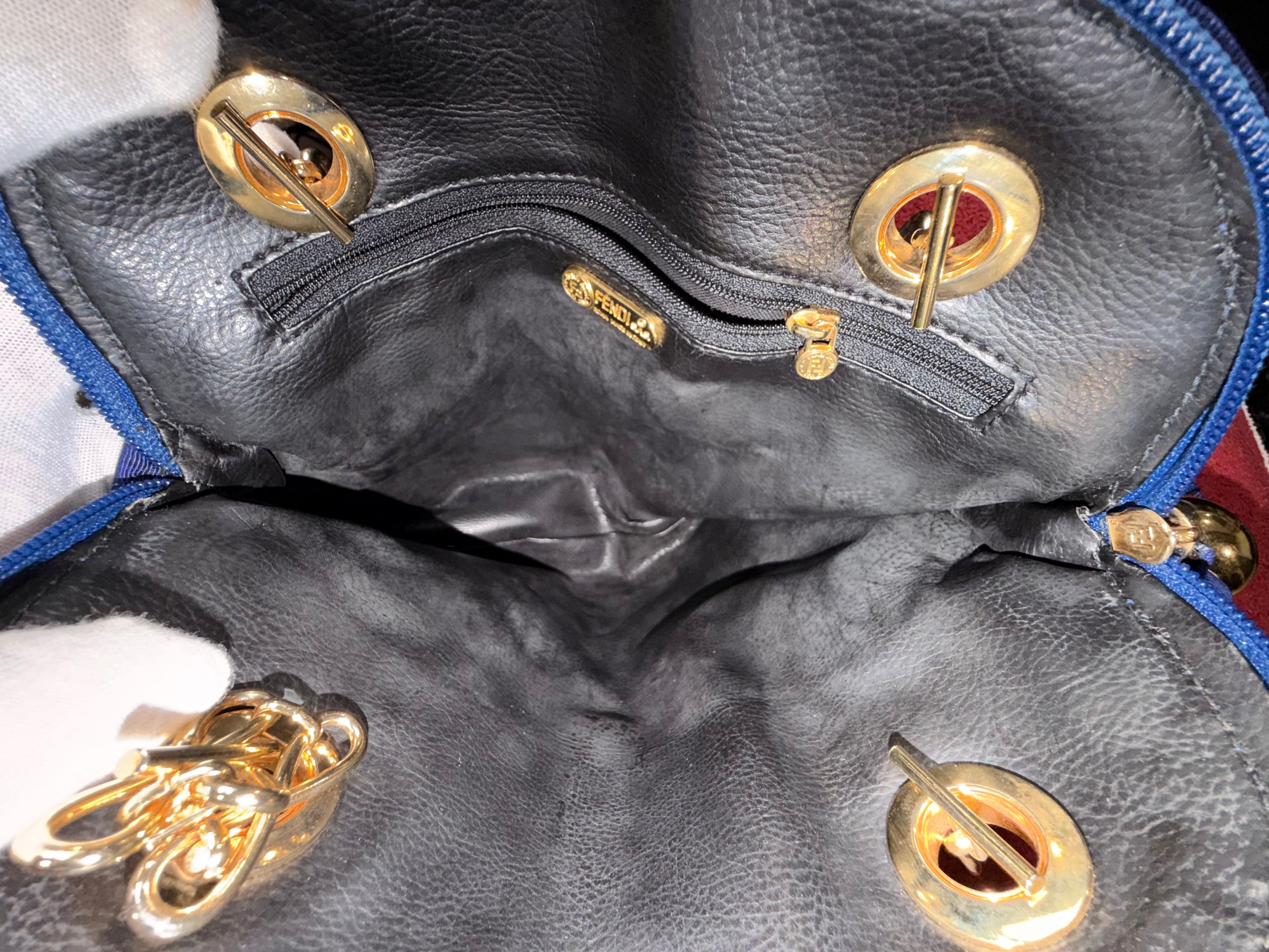 Fendi Royal Blue Chain Shoulder Bag