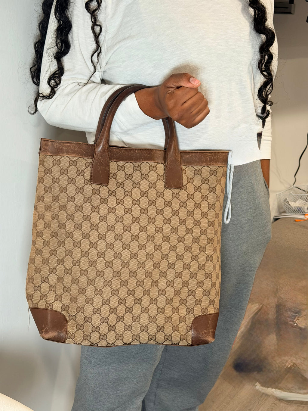 Gucci Vintage GG Canvas Tote Bag