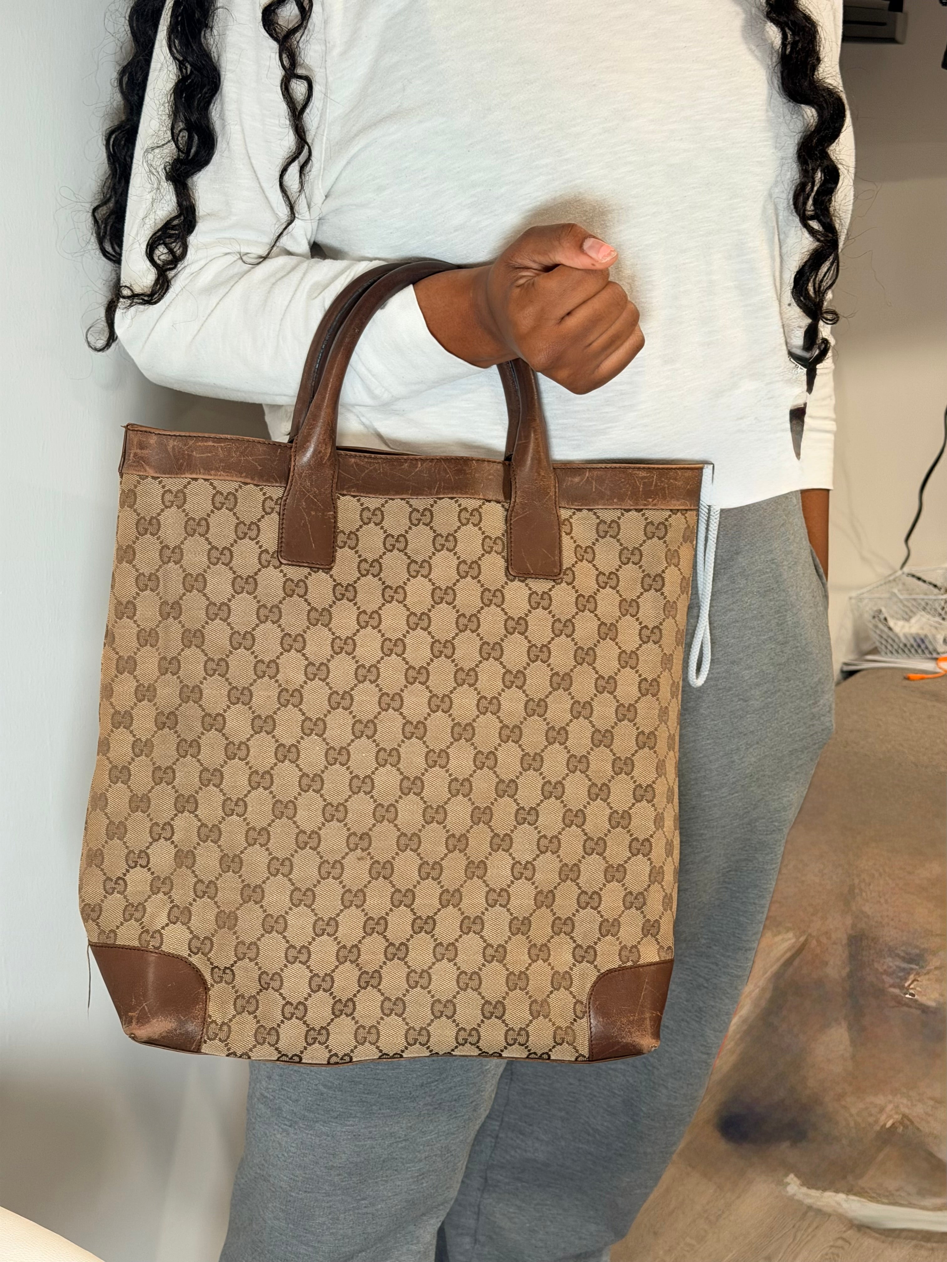Gucci Vintage GG Canvas Tote Bag