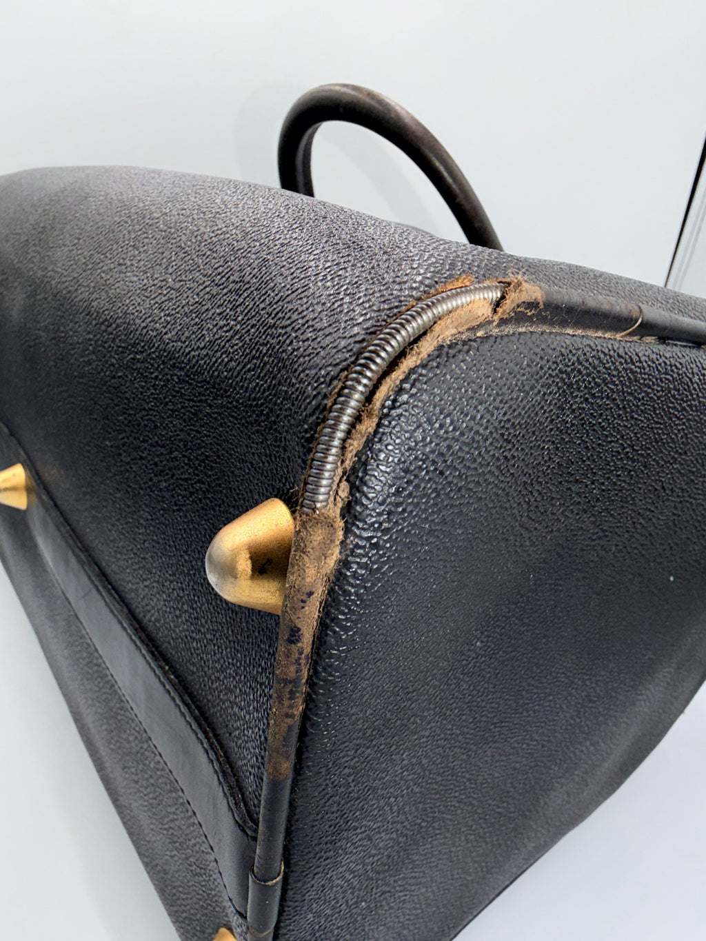Gianni Versace Medusa Leather Boston Bag – Black