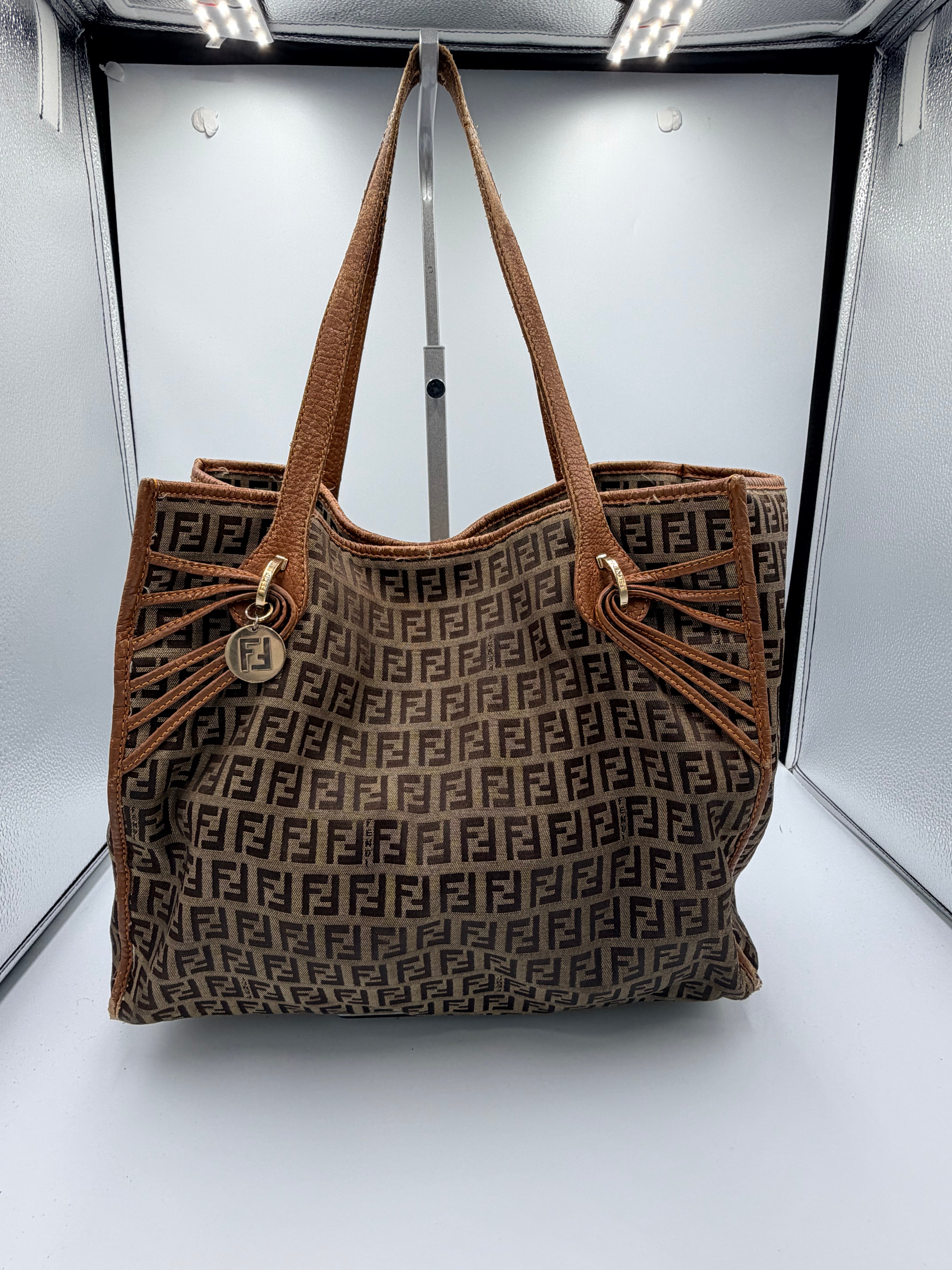 Fendi Zucca Bow Tote Bag