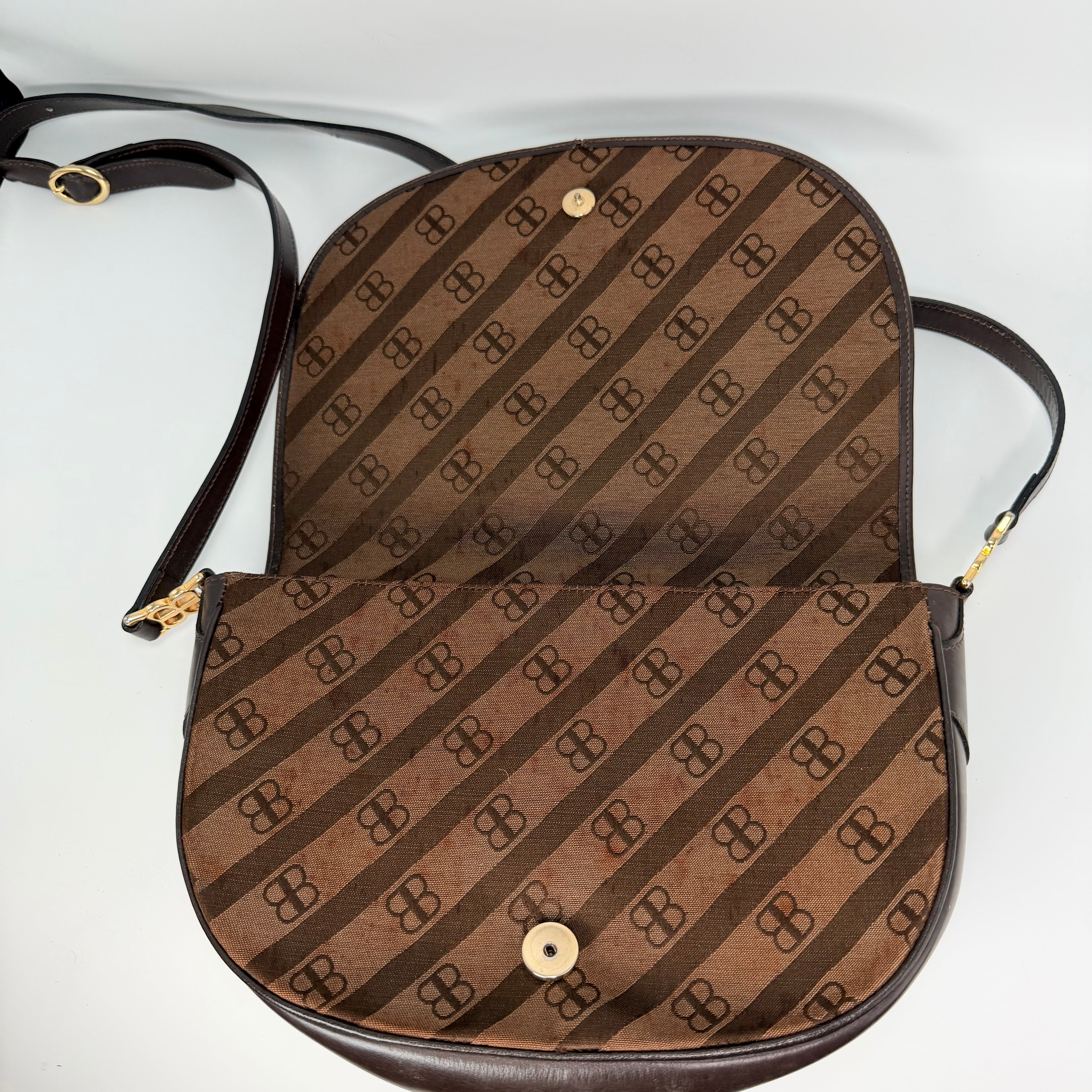 Balenciaga Logo Brown Crossbody