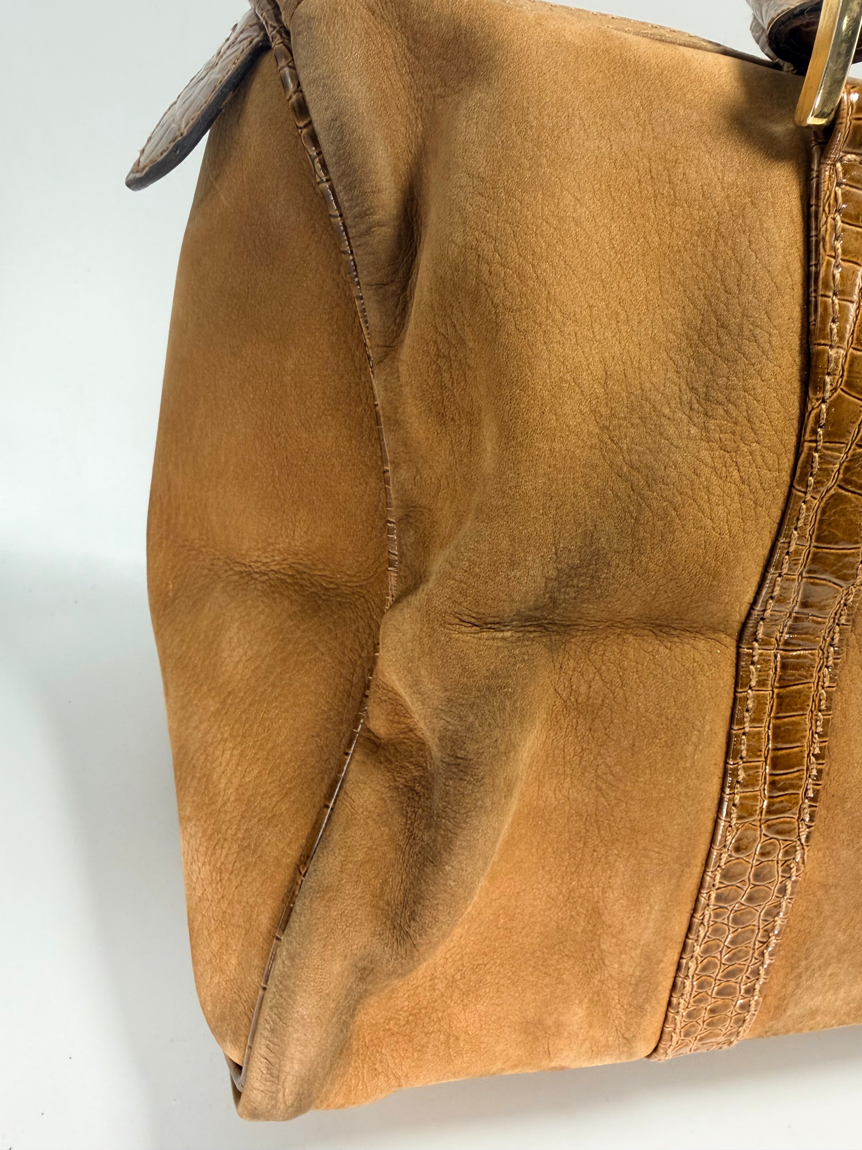 Fendi Suede Boston Bag