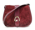 GUCCI Vintage Burgundy Suede & Leather Saddle Crossbody