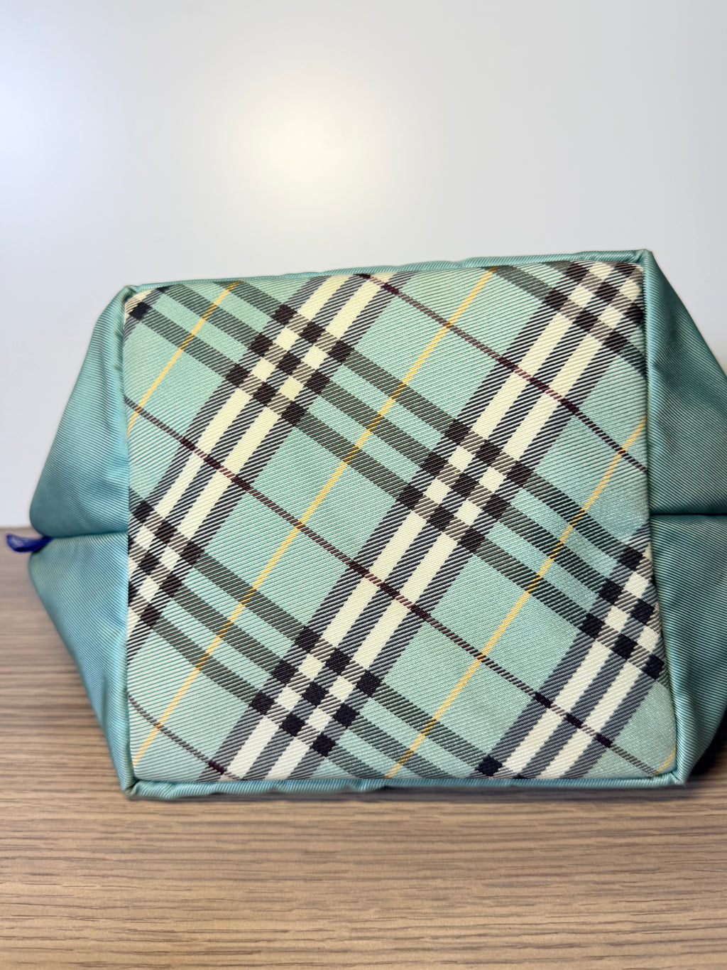 Burberry Blue Label Nova Check Aqua Blue Mini Tote Bag