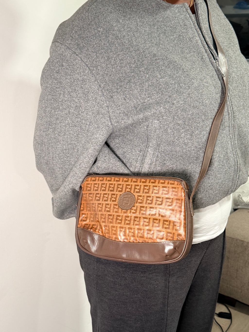 Fendi Zucca Crossbody Bag – Brown FF Monogram