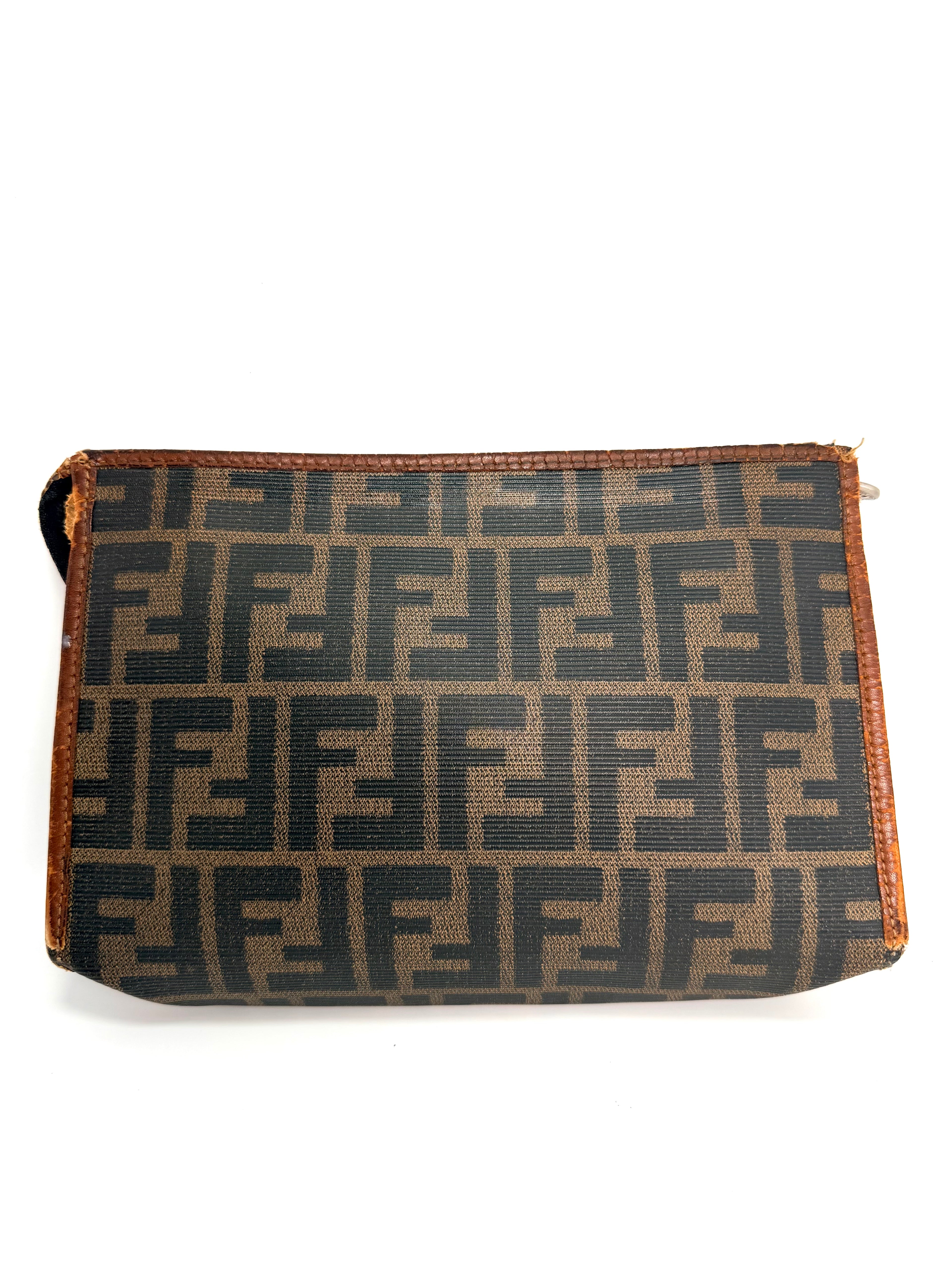 FENDI Zucca Canvas Clutch