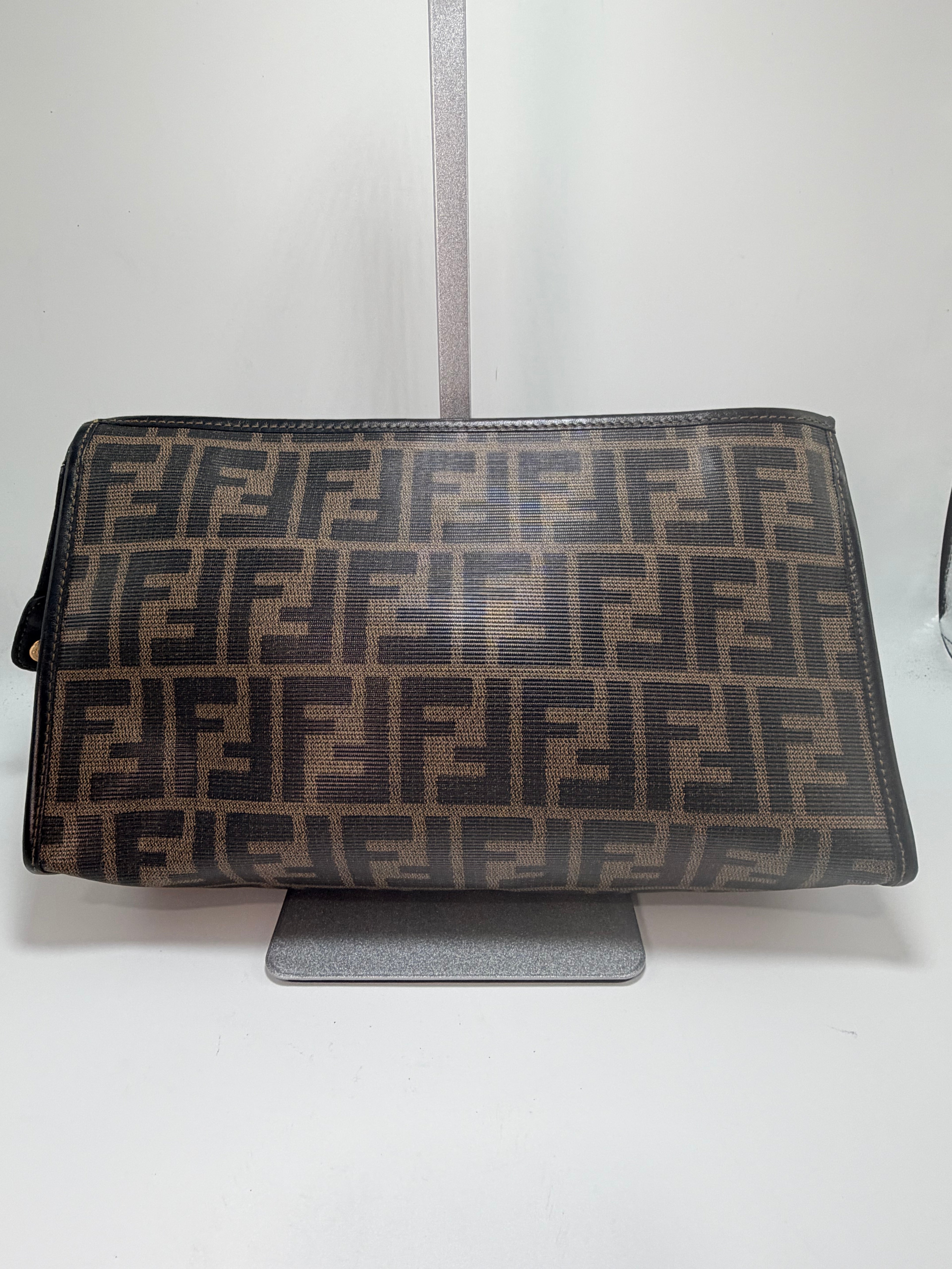 Fendi Zucca Canvas Clutch Bag