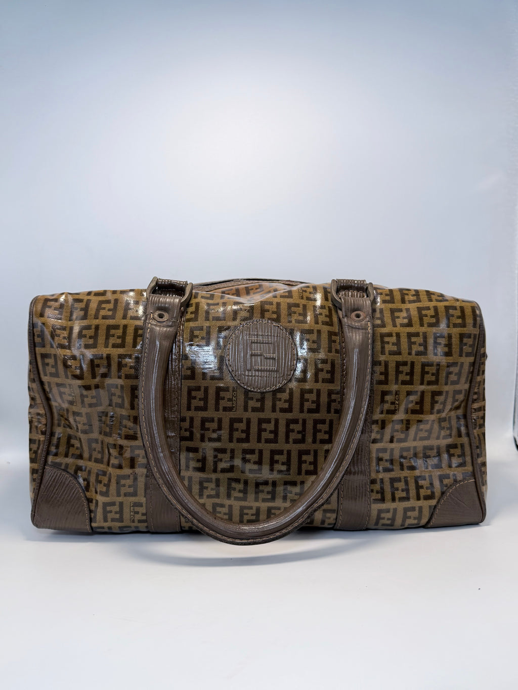 Fendi Coated Canvas Boston Bag