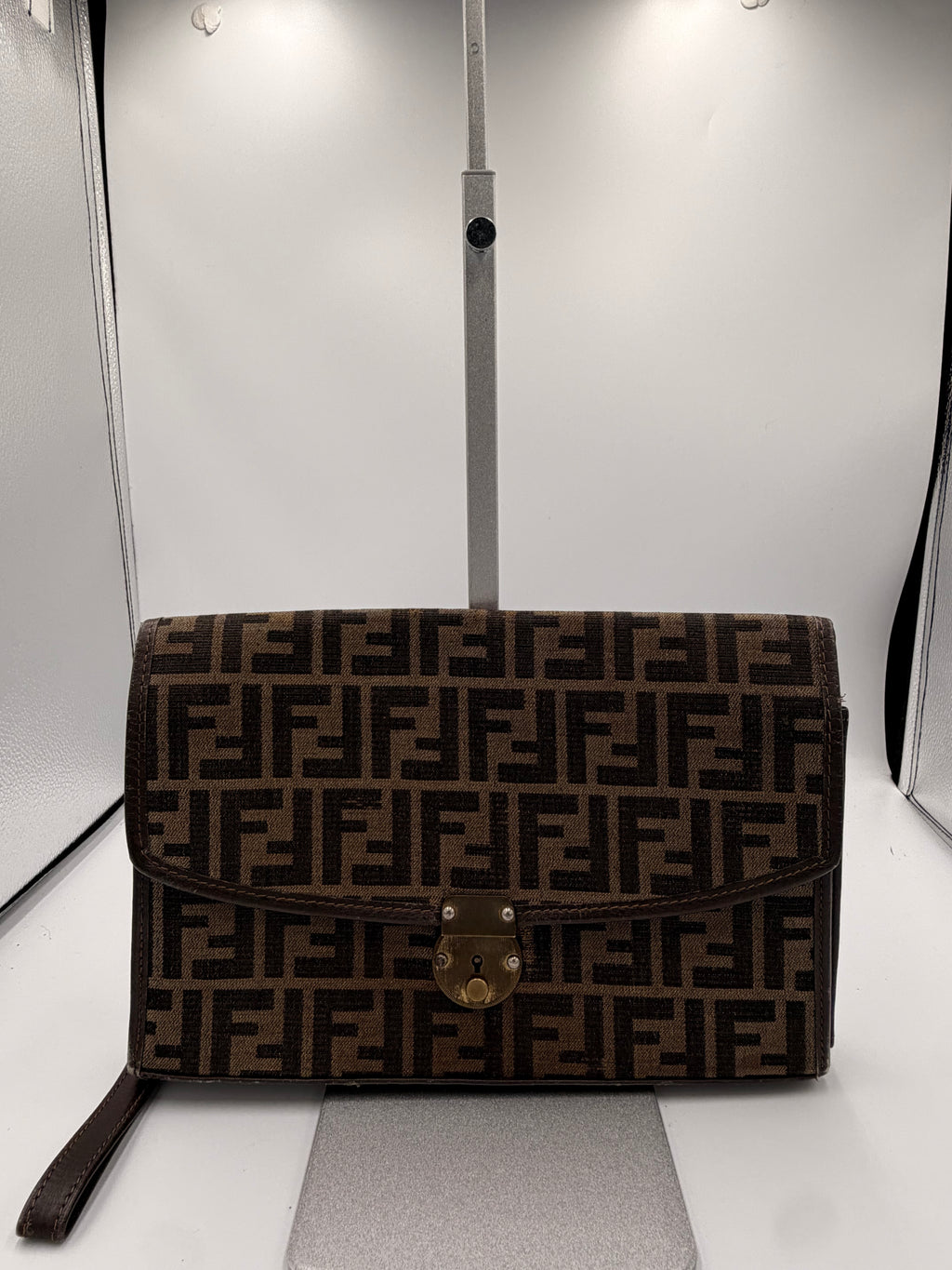 Fendi Zucca Canvas Portfolio Clutch Wristlet