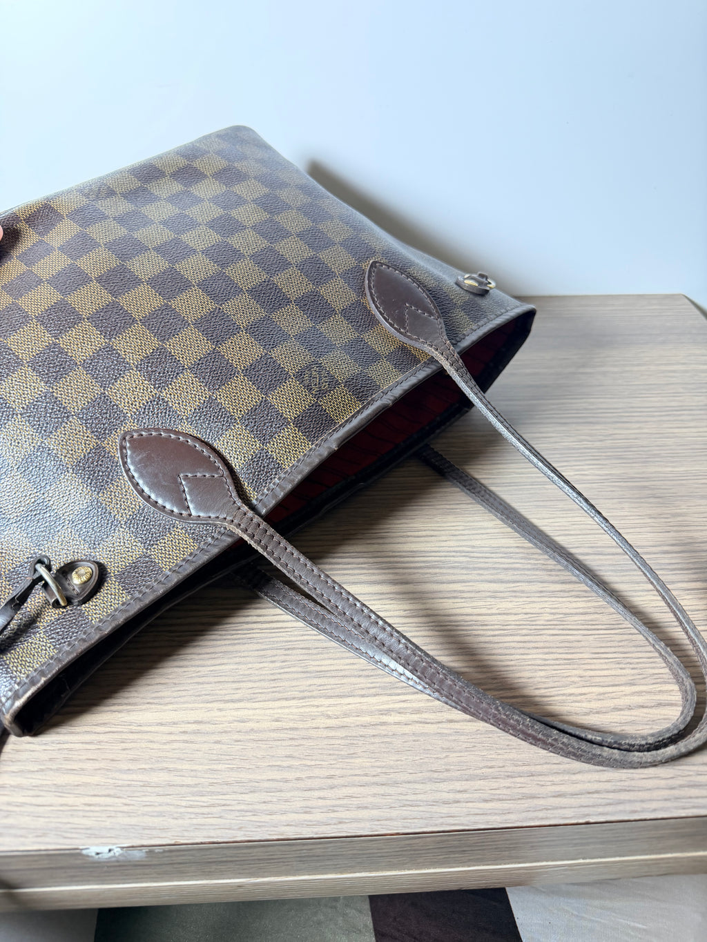 Louis Vuitton Damier Ebene Neverfull PM – Red Limited Edition Interior