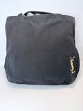 Yves Saint Laurent (YSL) Black Canvas Tote with Gold Monogram