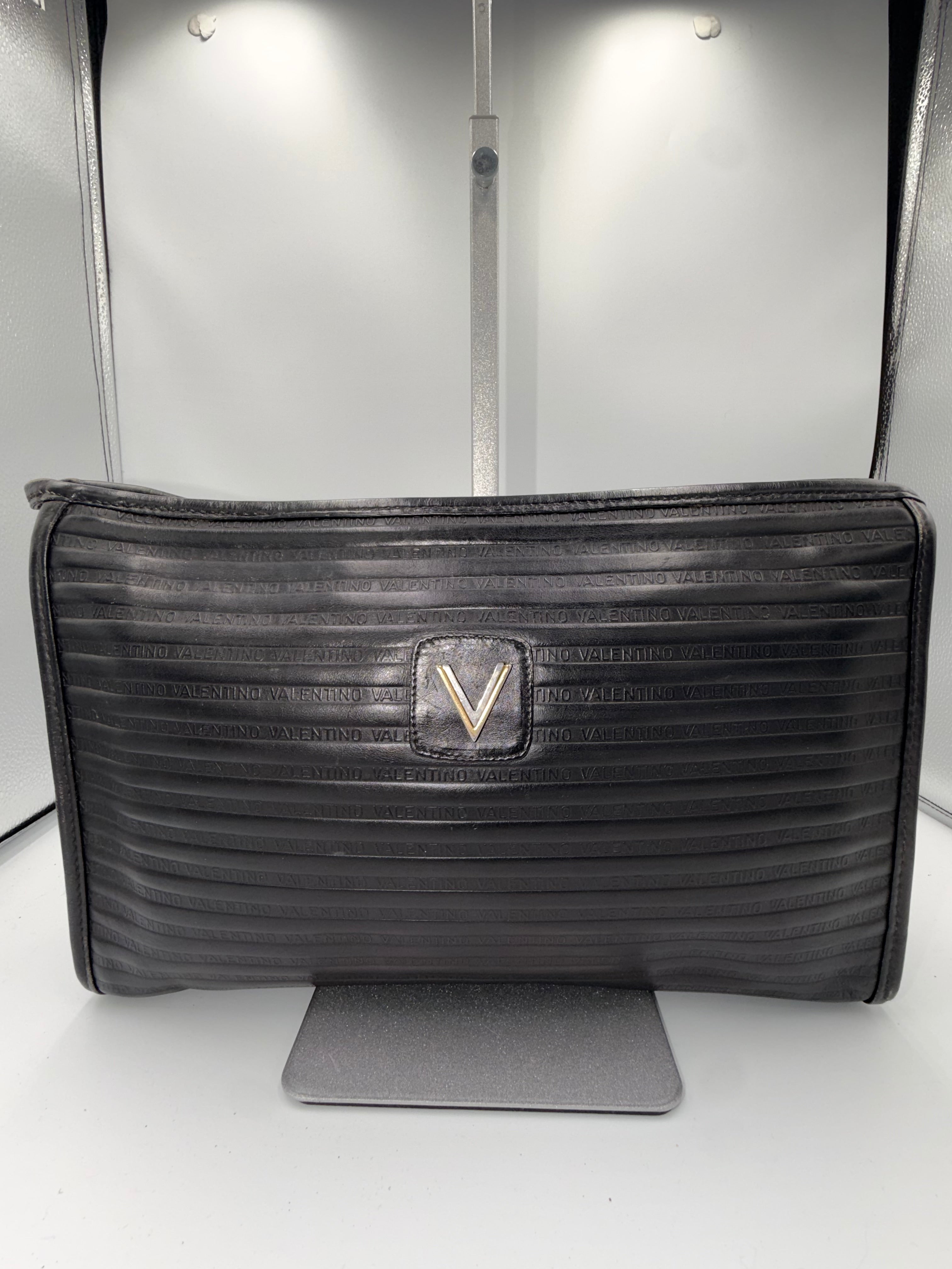 Valentino Garavani Black Logo Clutch / Pouch (Large)