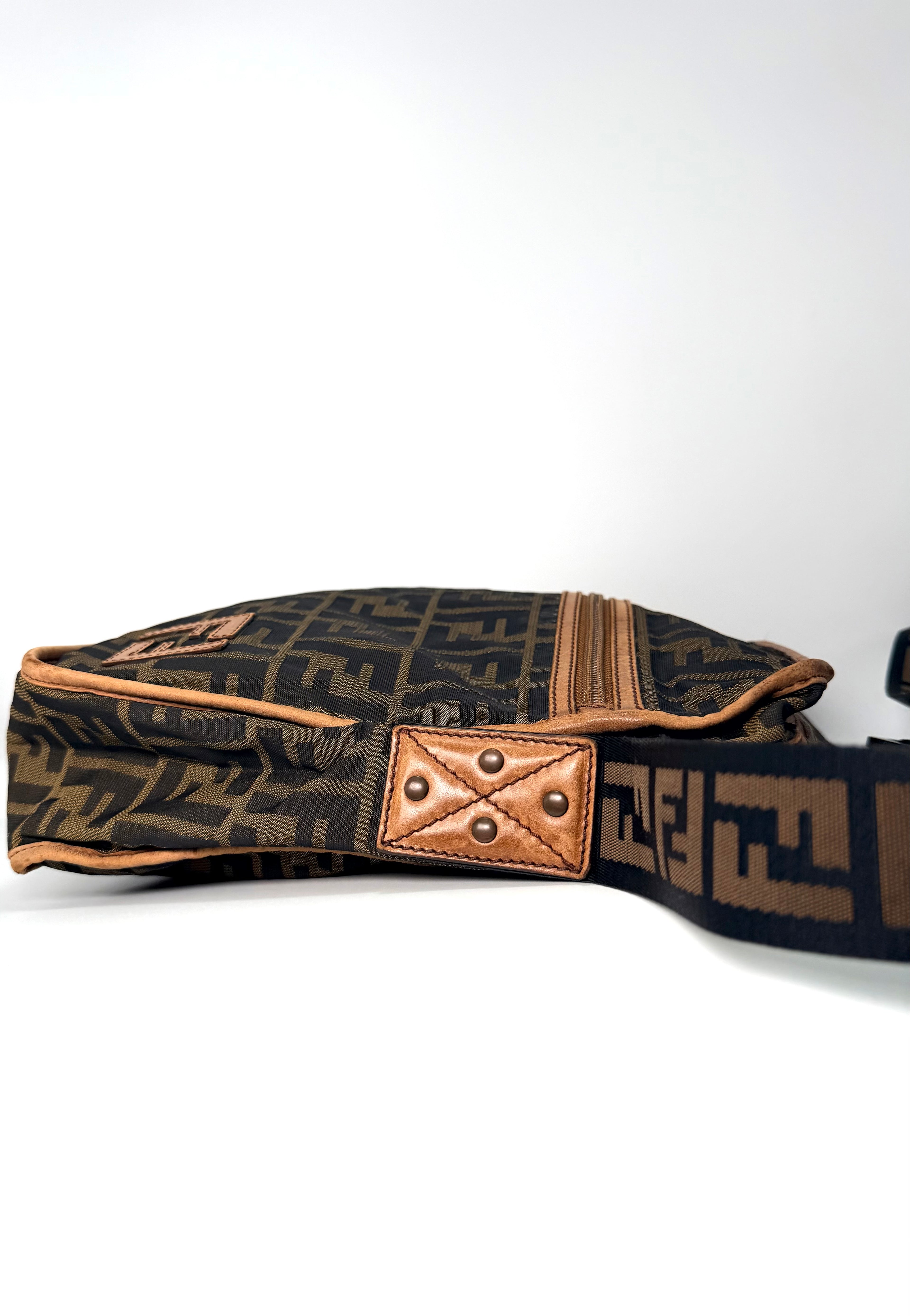 Fendi Crossbody – Traditional Zucca Print with Extra-Long Strap