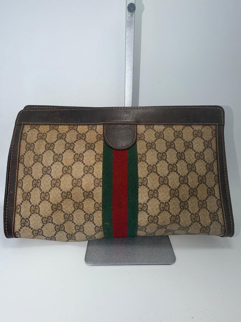 GUCCI GG Supreme Web Clutch (Large)