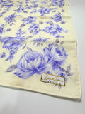 Vintage Floral Cotton Scarf – Lavender & Cream