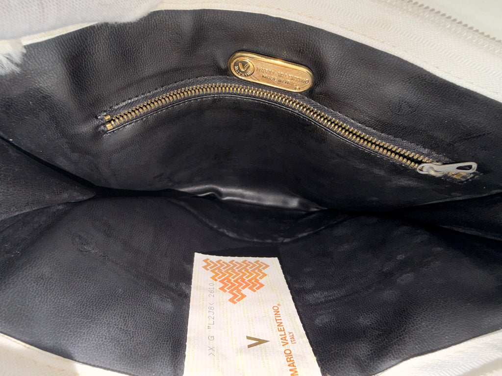Valentino White Logo Clutch