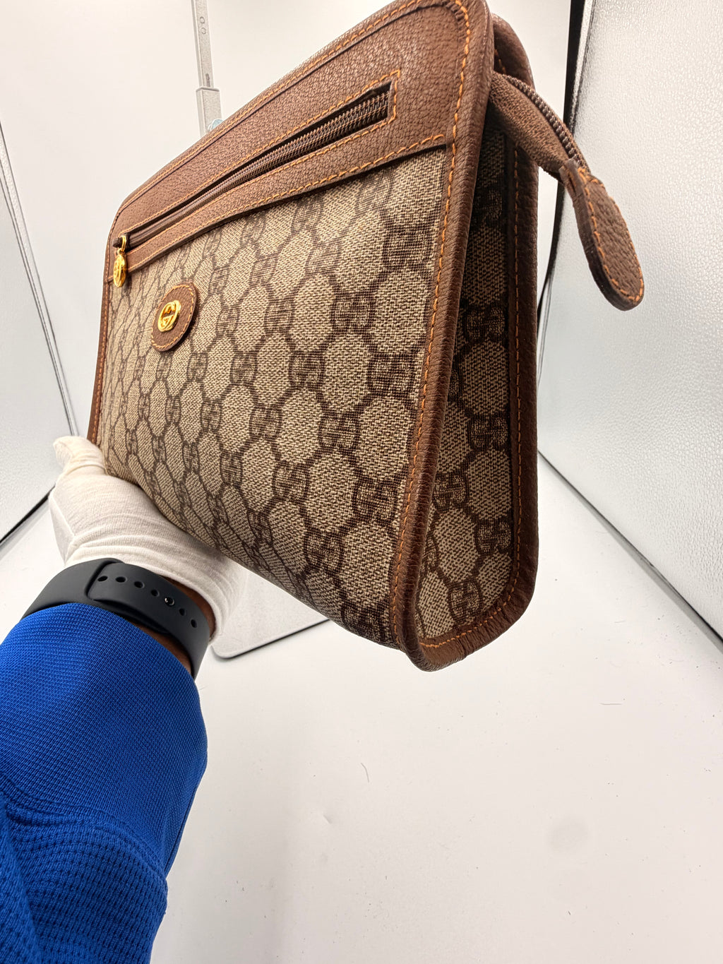 Gucci GG Supreme Monogram Clutch / Toiletry Bag