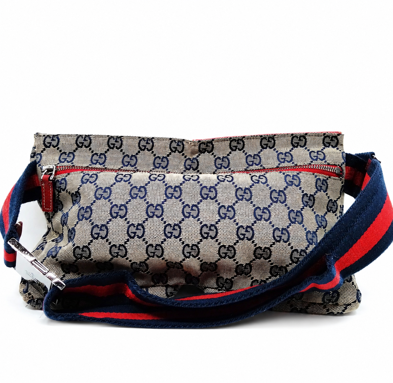 Gucci GG Canvas Belt Bag / Waist Bag (Blue/Red)
