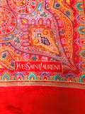Yves Saint Laurent Oversized Paisley Scarf — Red Multicolor