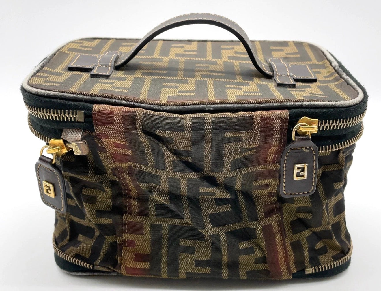 Fendi Zucca Train Case / Vanity Bag