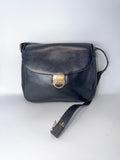 Gucci Black Leather Crossbody Bag with Gold Turn-Lock Hardware