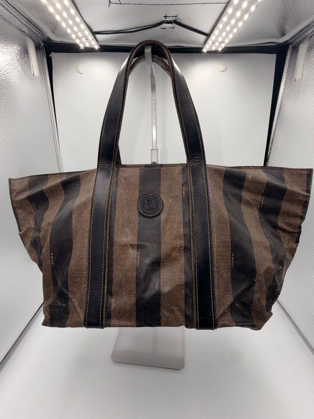 Vintage Fendi Pequin Stripe Tote