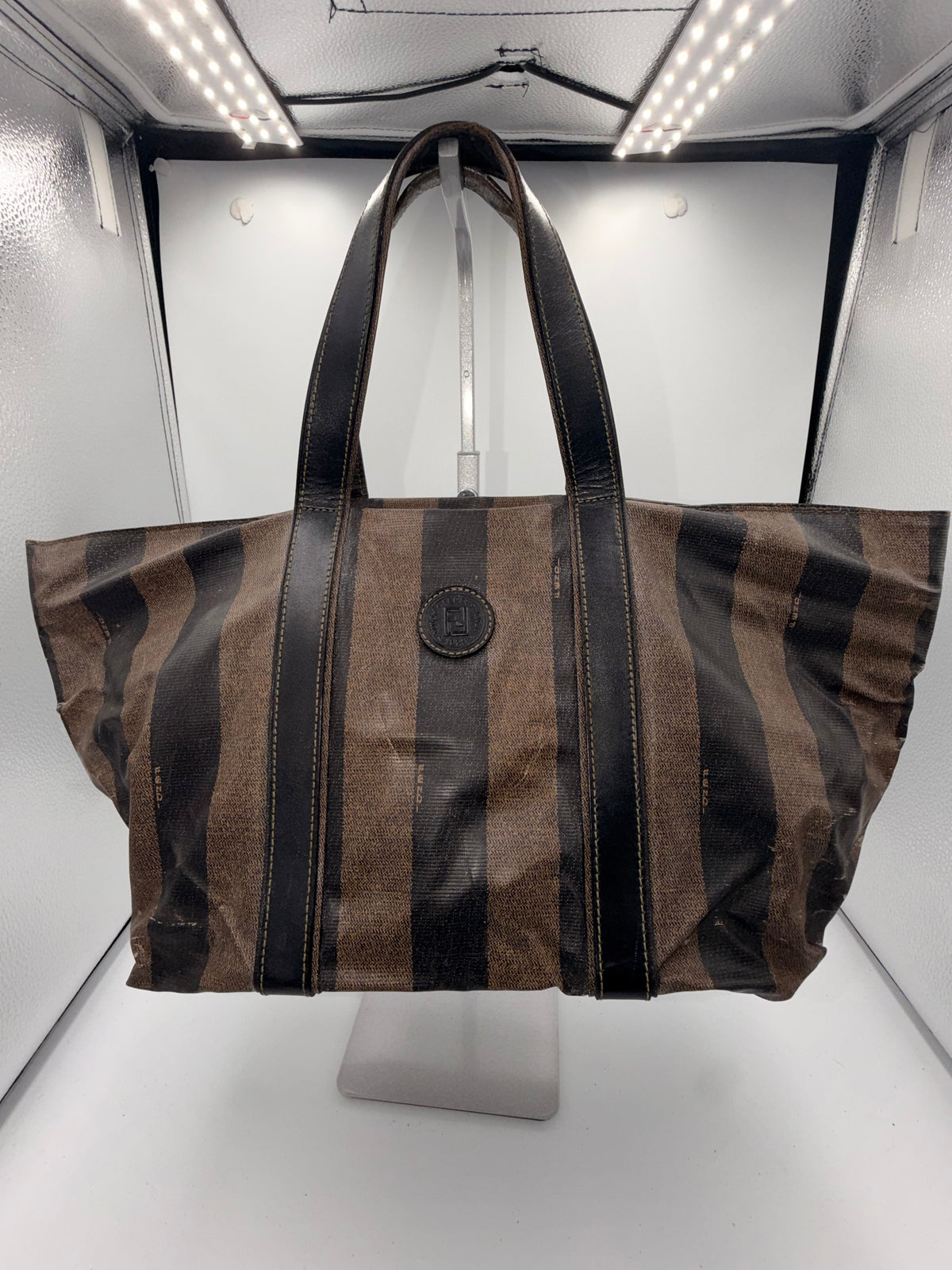 Vintage Fendi Pequin Stripe Tote