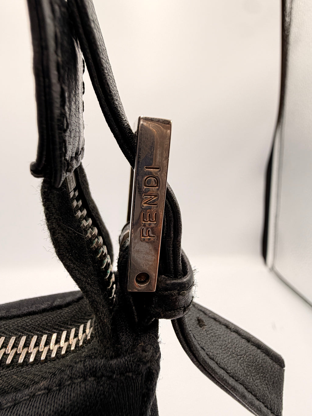 Fendi Vintage Black Nylon Shoulder Bag