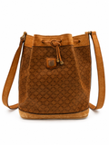 Celine Macadam Drawstring Bucket Shoulder Bag