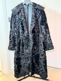 Vintage Real Persian Lamb (Astrakhan) Fur Coat – Jet Black (X-Large- 1X)