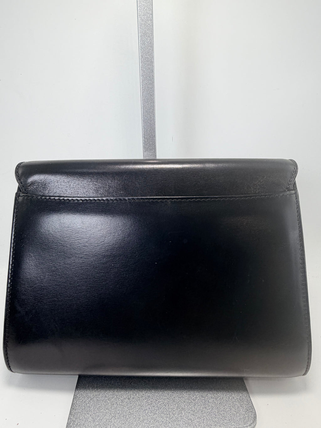 Celine Black Leather Horse Carriage Clutch