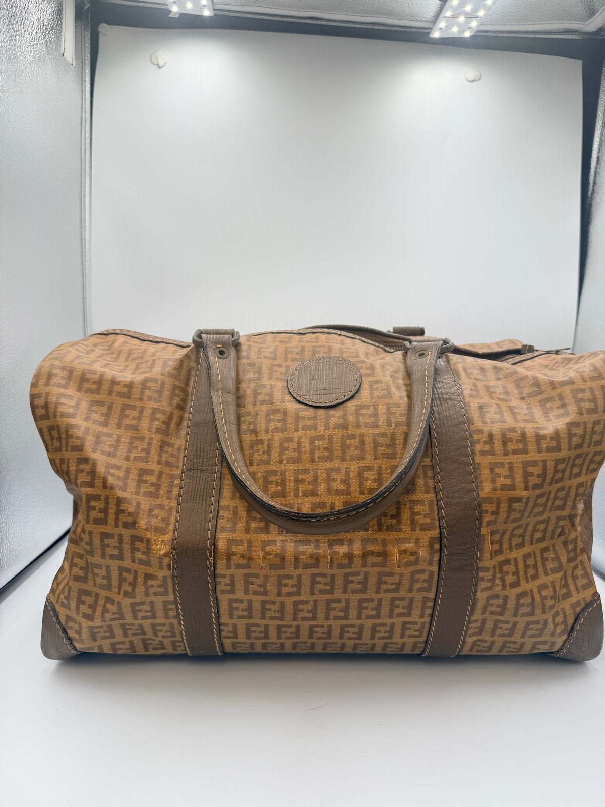 Fendi Vintage Zucca Monogram Boston Bag – Brown