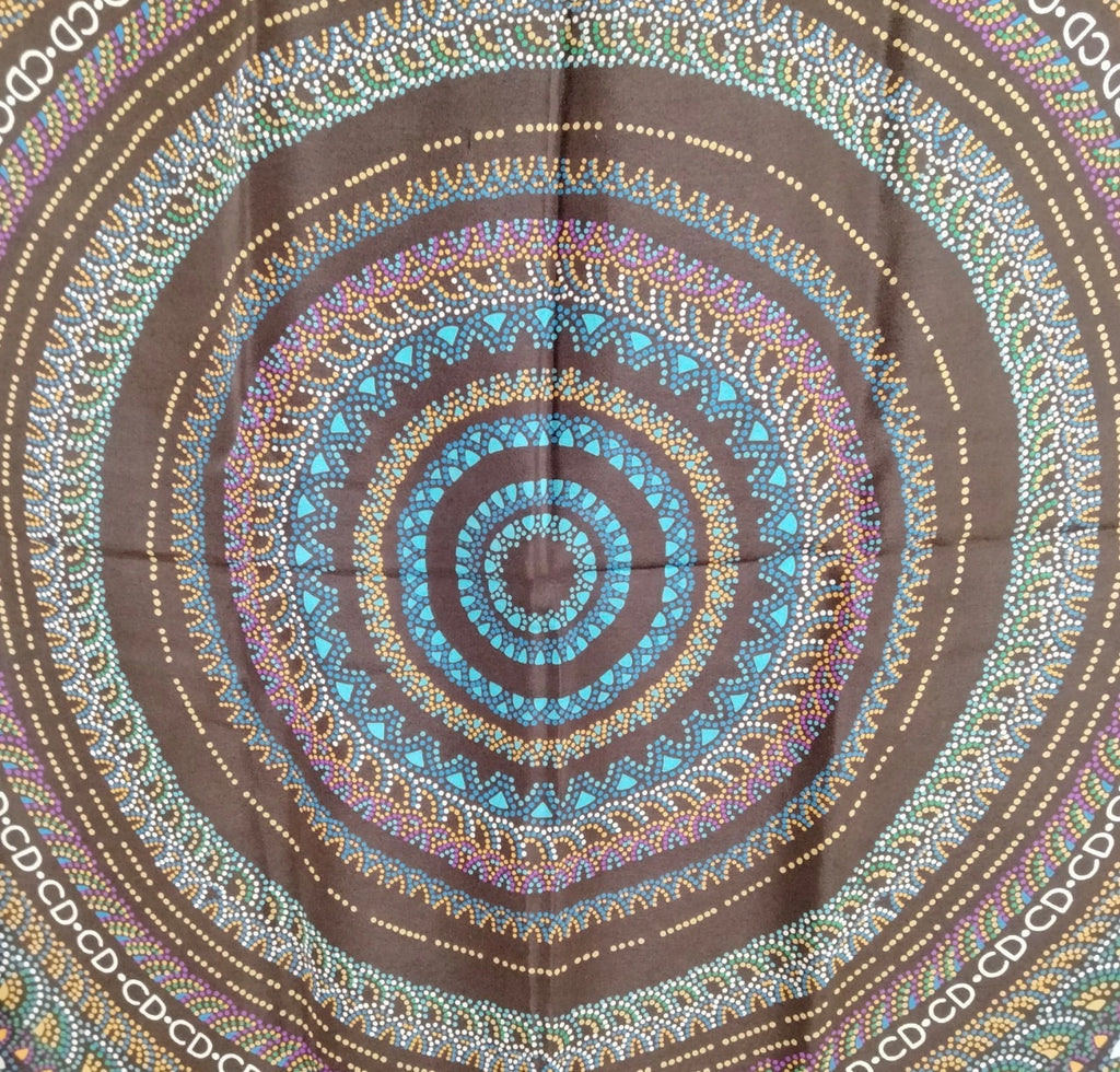 Christian Dior Silk Scarf – Brown Multicolor Geometric CD Print