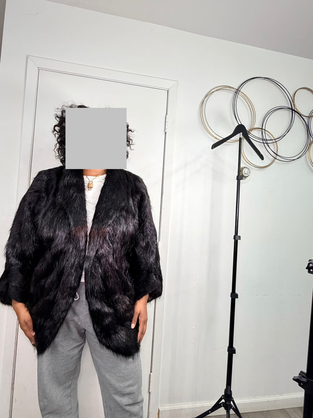 Vintage Beaver Fur Coat – Deep Espresso Black (Large / XL)