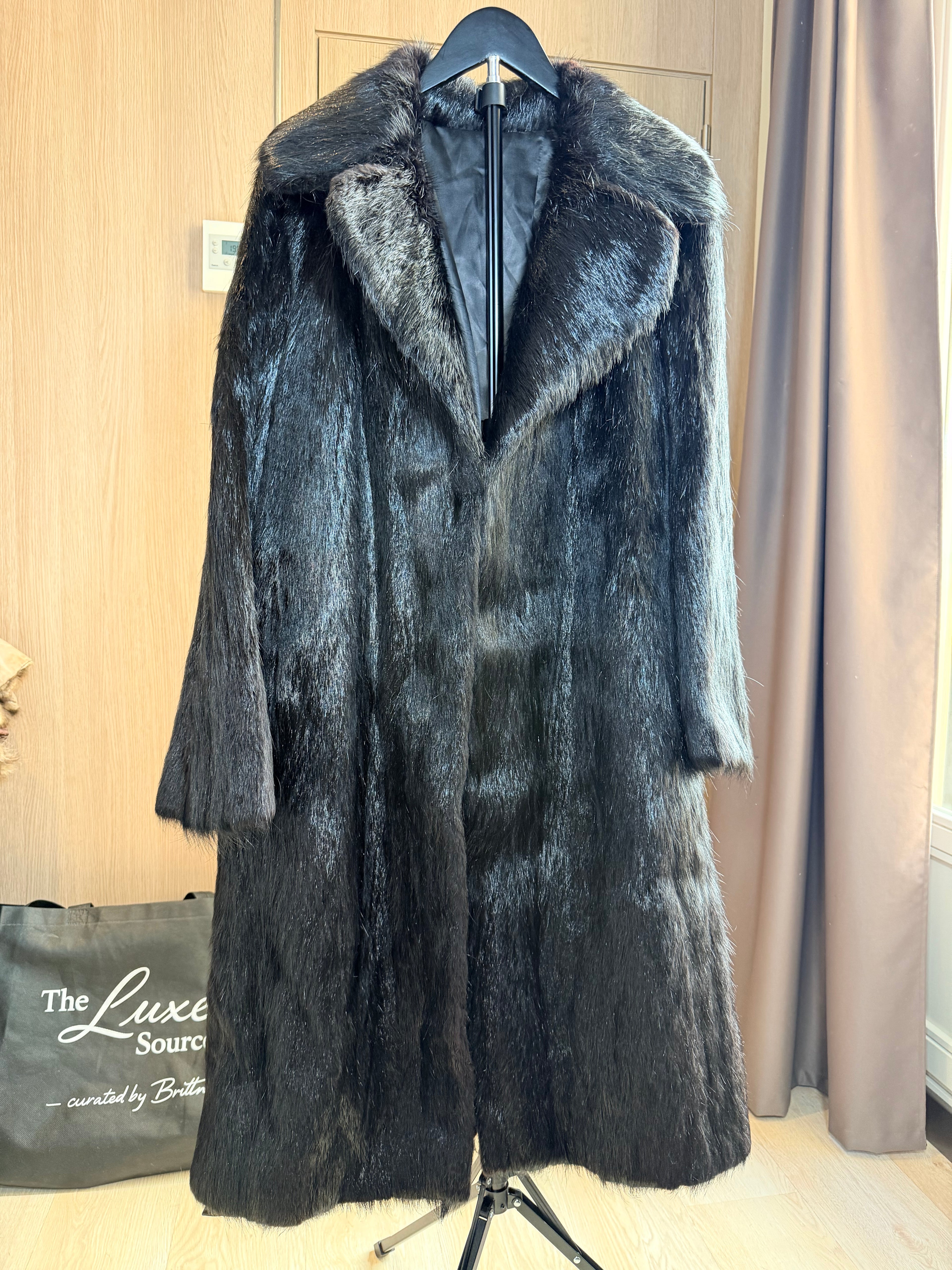 Vintage Black Mink Fur Coat – 1X -014