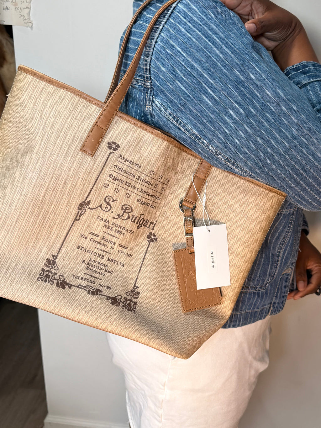 Bvlgari Roma Canvas Tote Bag