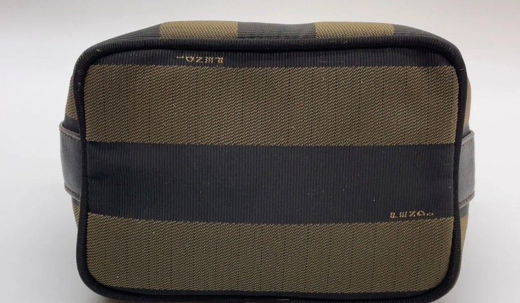 Fendi Pequin Stripe Cosmetic Pouch / Vanity Case