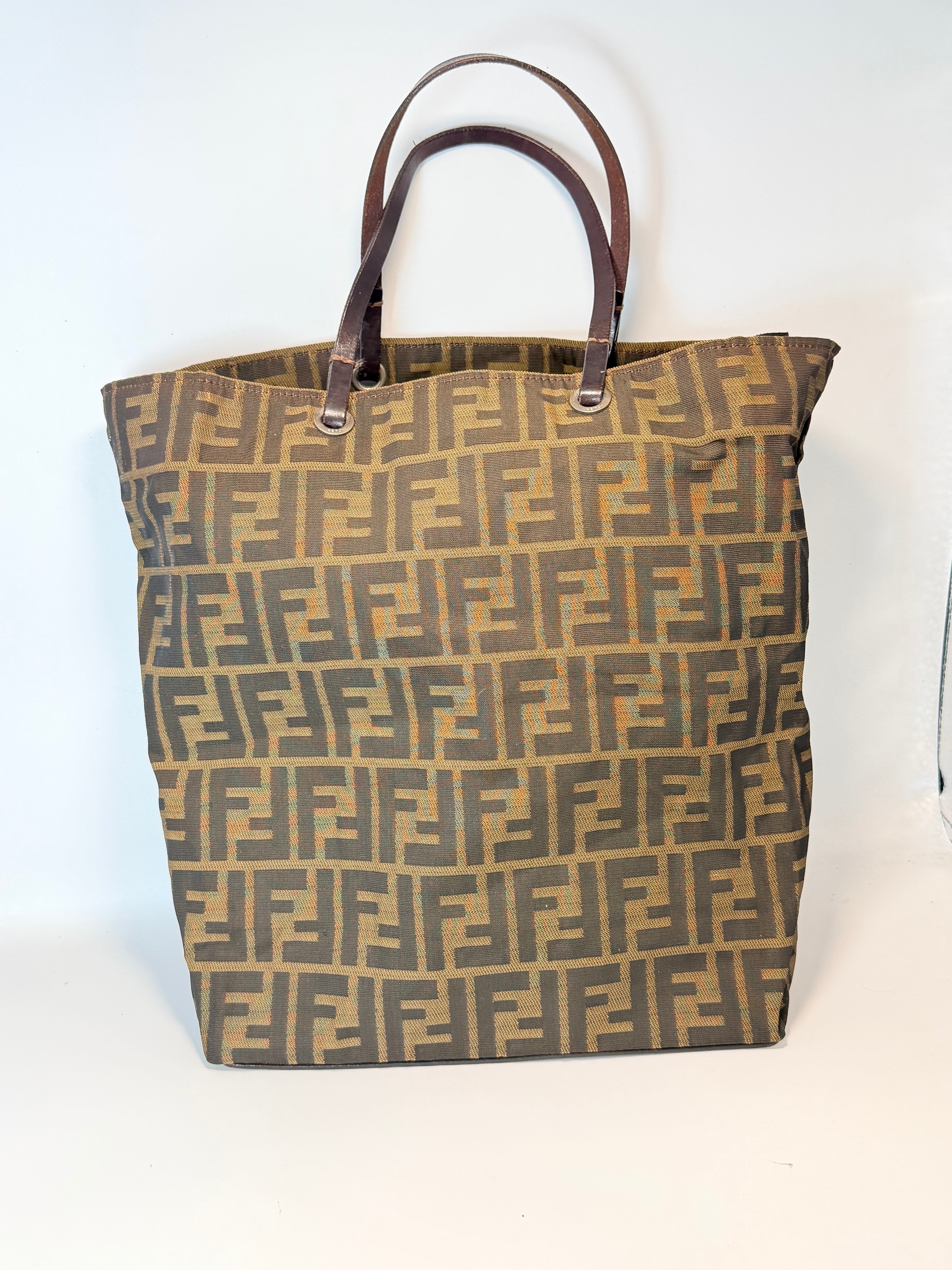 Vintage Fendi Zucca Canvas Tote