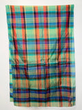 Yves Saint Laurent Oversized Plaid Silk Scarf in Multicolor Jewel Tones