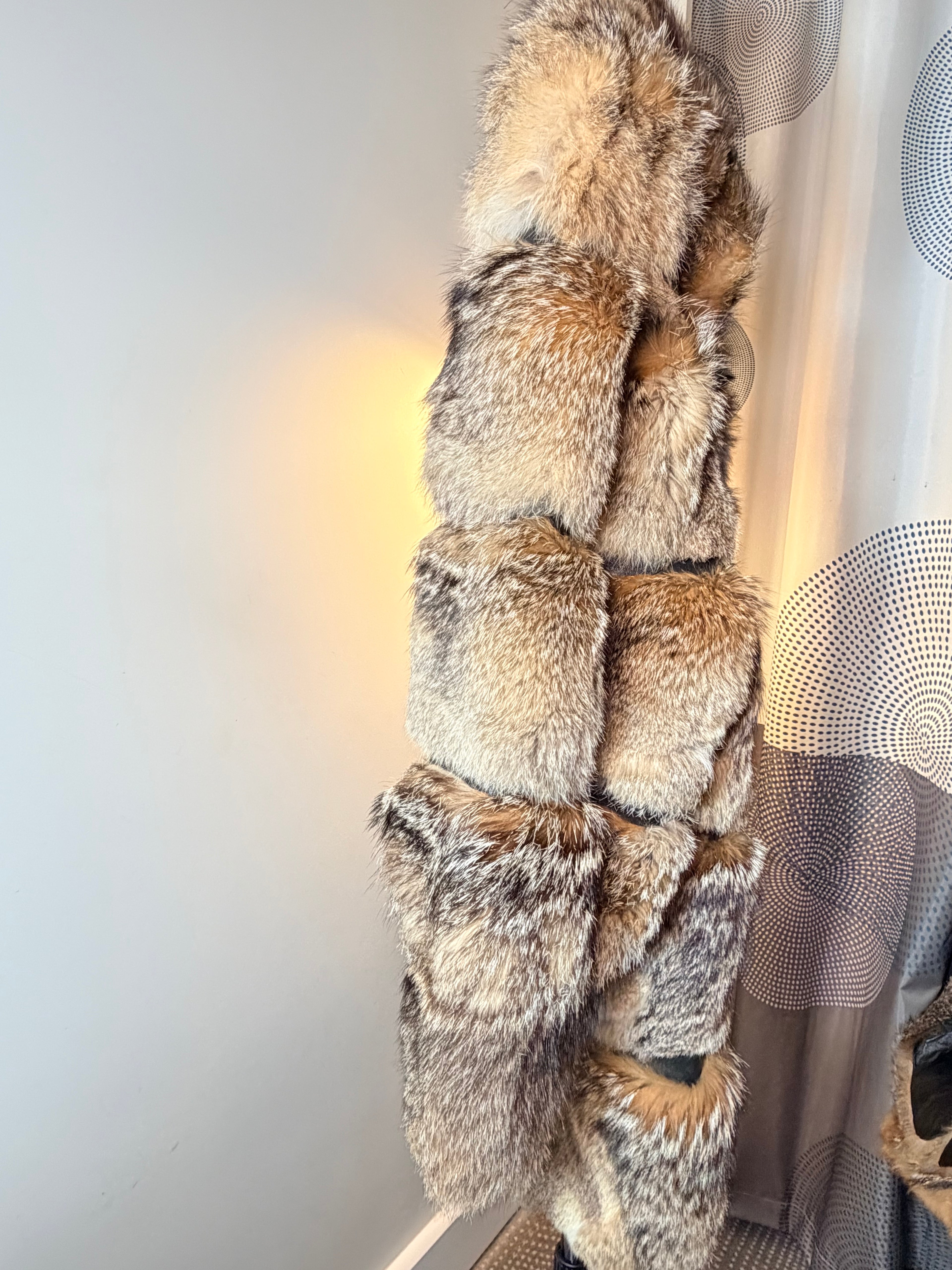 Vintage Real Red Fox Fur Coat – Golden / Crystal Fox Tones (L / XL)