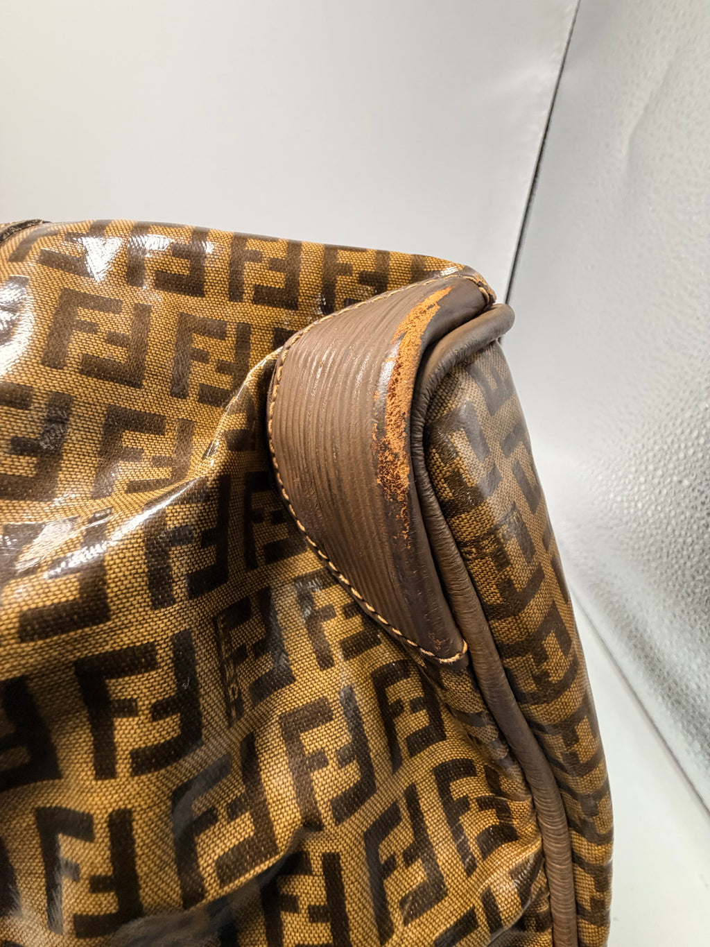 Fendi Vintage Zucca Coated Canvas Boston Bag (Small)