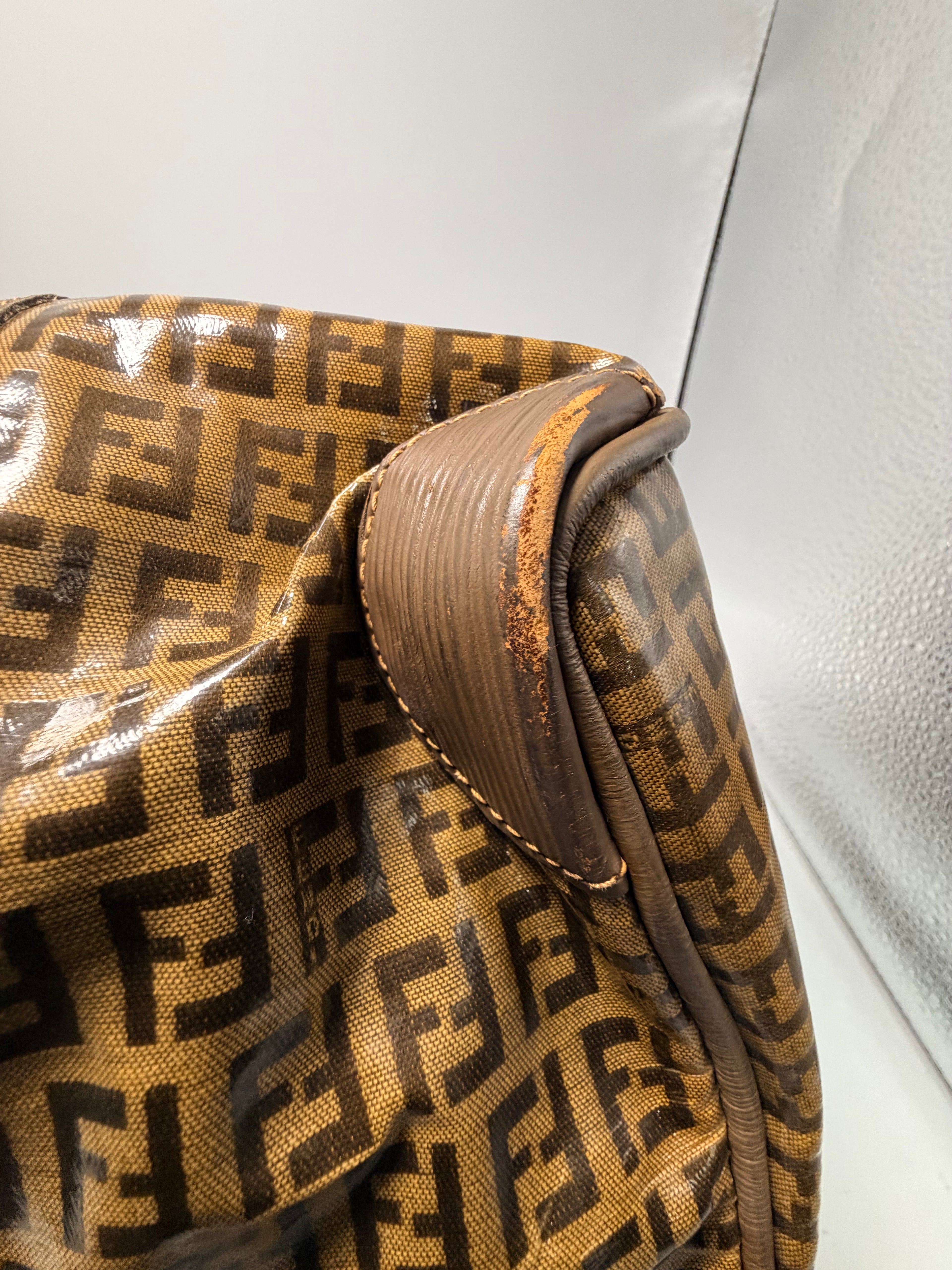 Fendi Vintage Zucca Coated Canvas Boston Bag (Small)