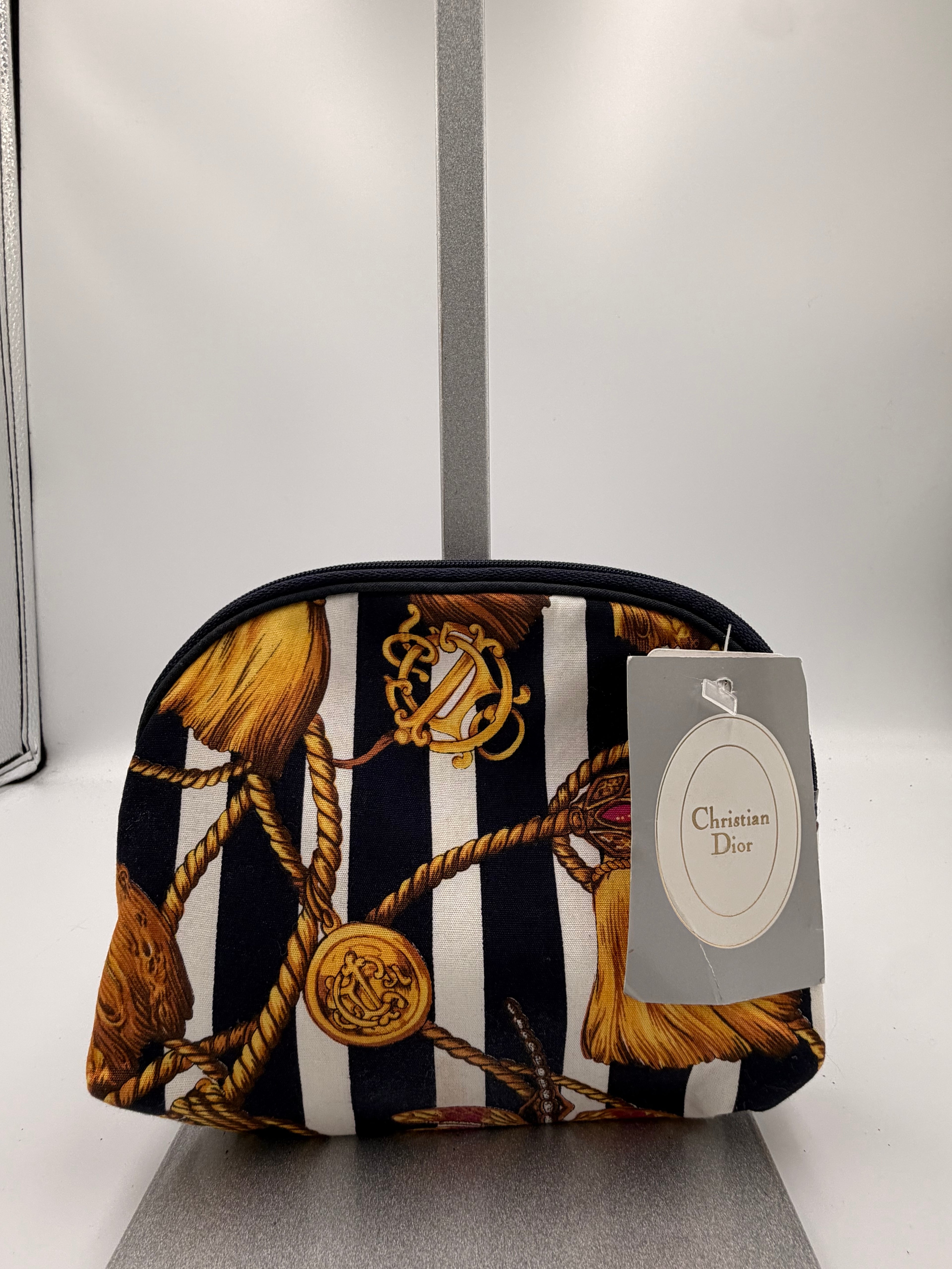 Christian Dior Vintage Cosmetic Pouch / Makeup Bag With Original Tags Attached