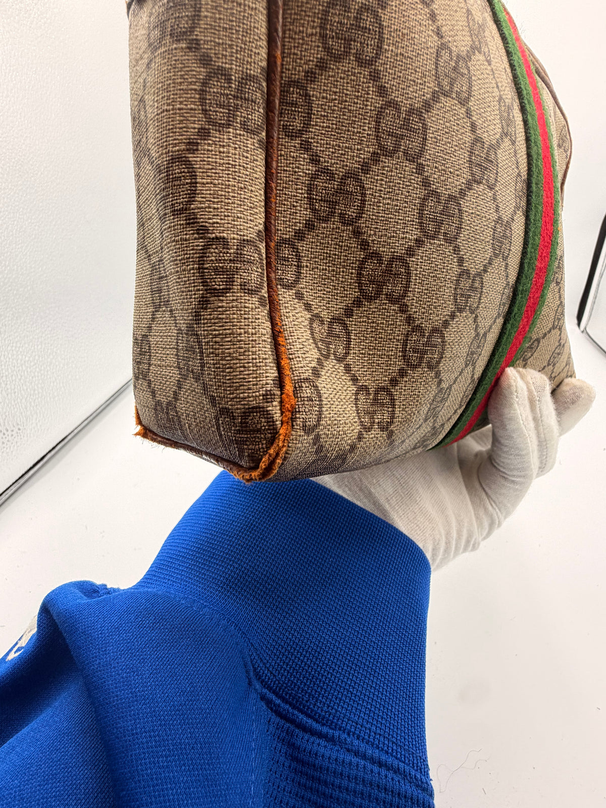 Gucci GG Supreme Web Stripe Cosmetic Bag