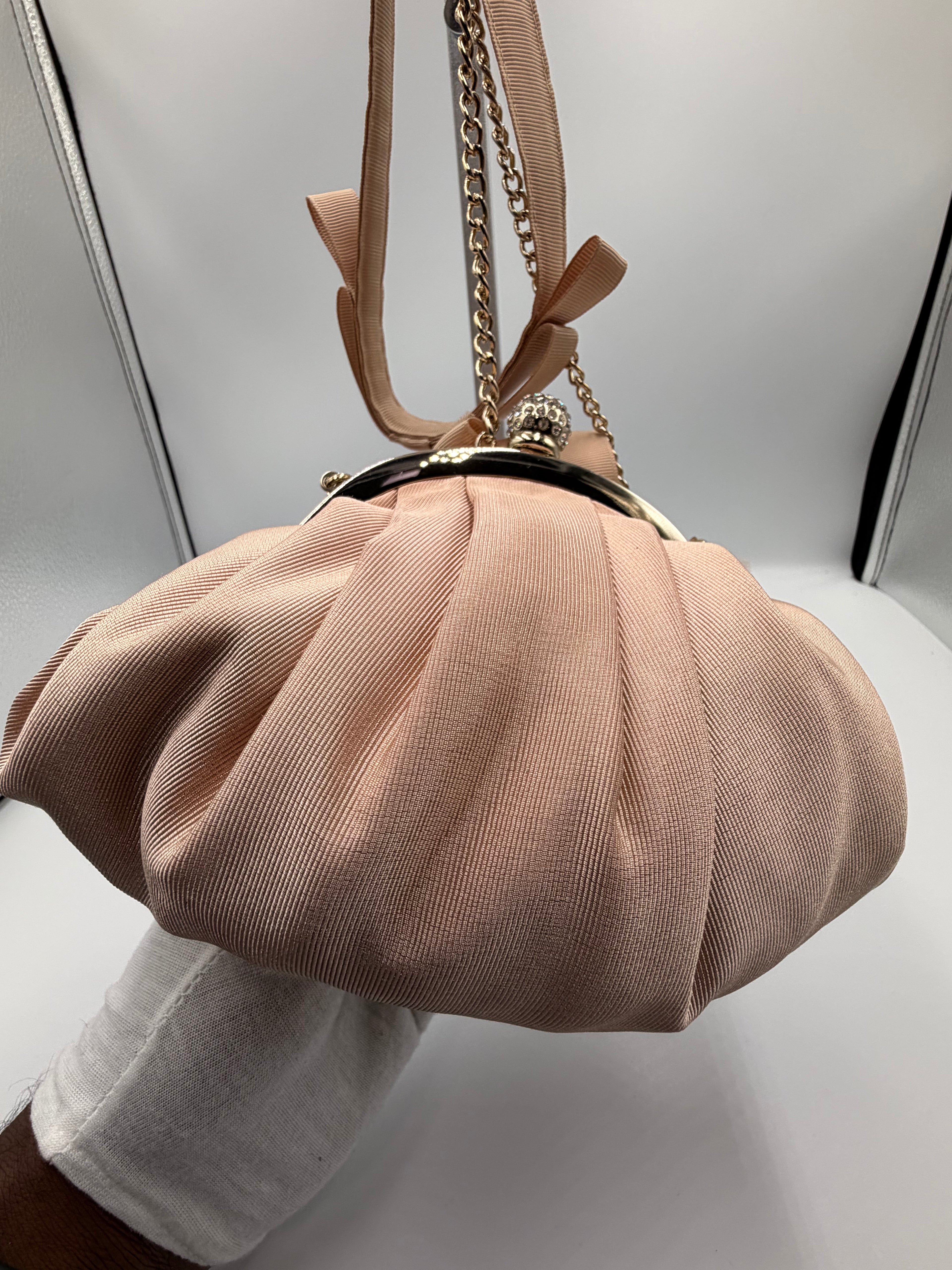 Lanvin en Bleu Embellished Ribbon Evening Bag